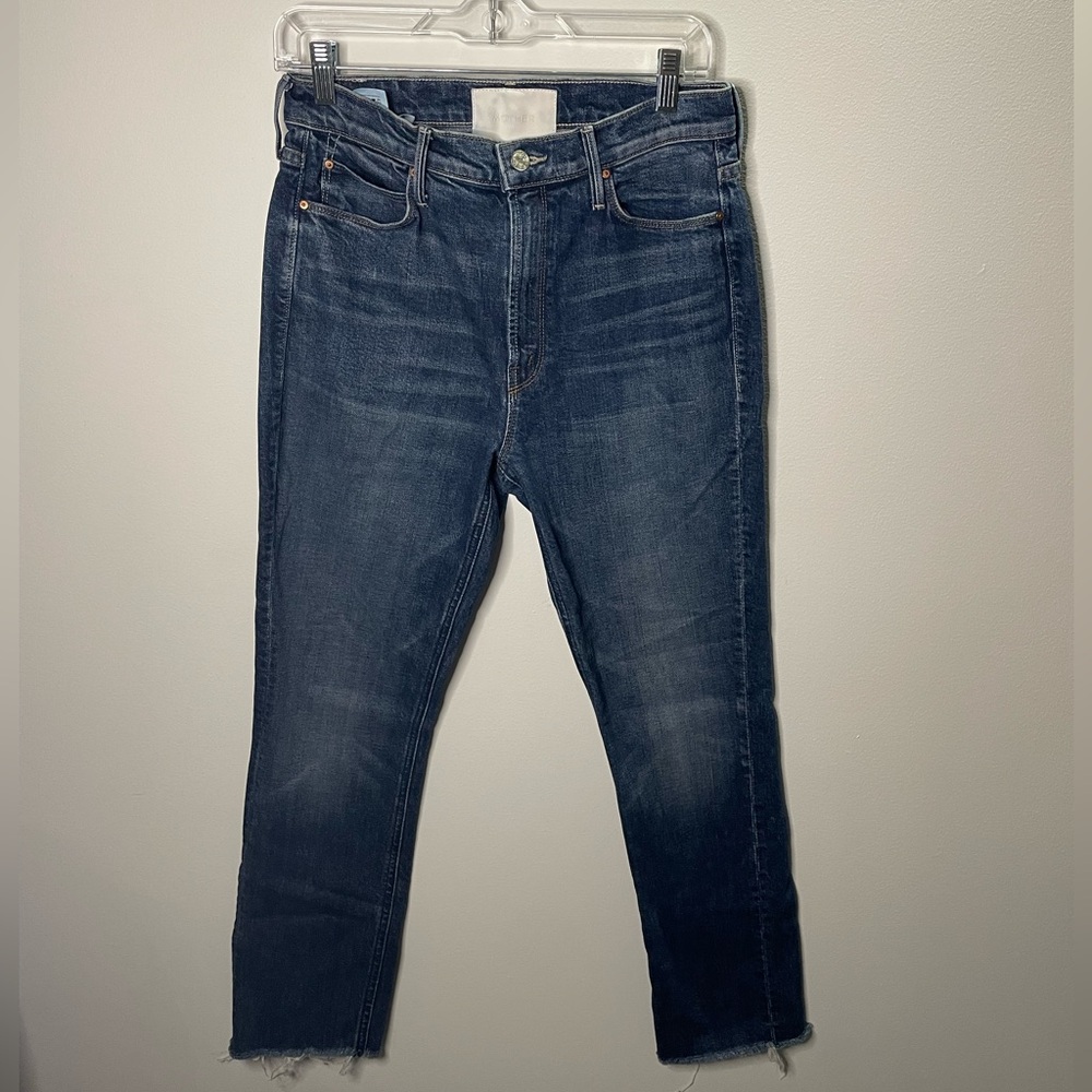 Mother Superior The Dazzler Ankle Fray Jeans in Painfully Obvious Wash Raw Hem
